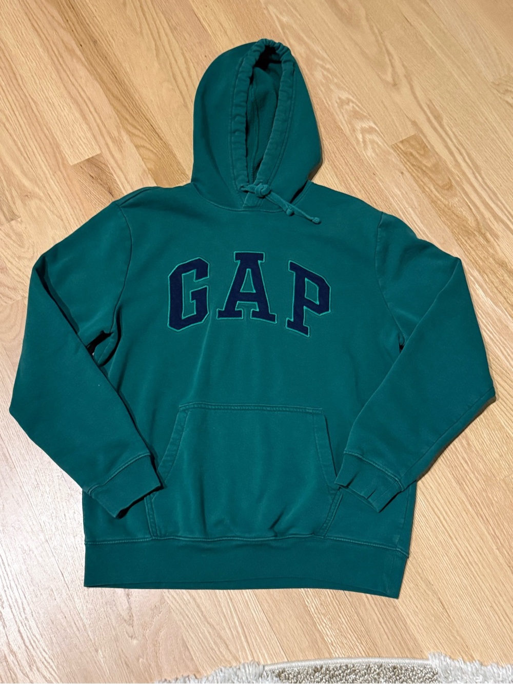 GAP Forest Green Pullover Hoodie with Navy Logo